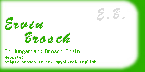 ervin brosch business card